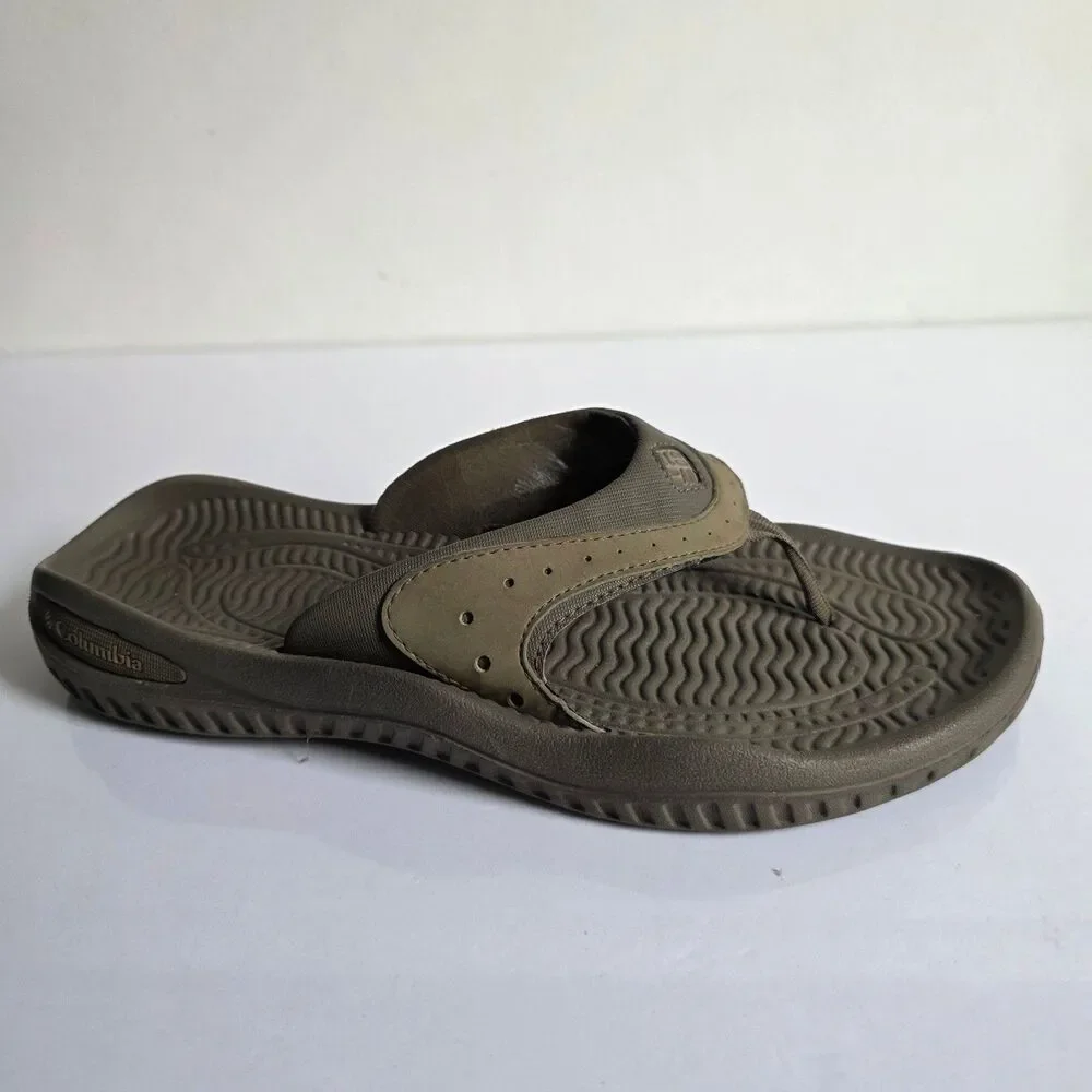 Columbia Sun Chill Thong Mens BM4254-255 Brown Flip Flop Sandals Size 9